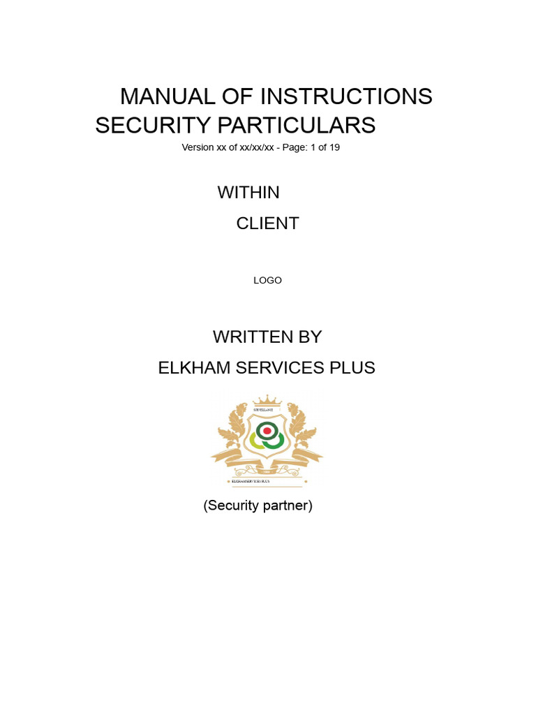 Security Manual Instructions Guide | PDF | Identity Document | Securities