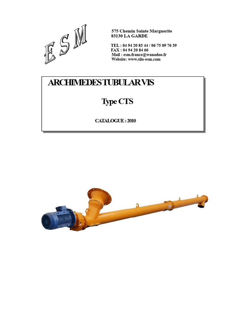 Archimedes Tubular Screws CTS Catalogue | PDF | Screw | Mechanical ...