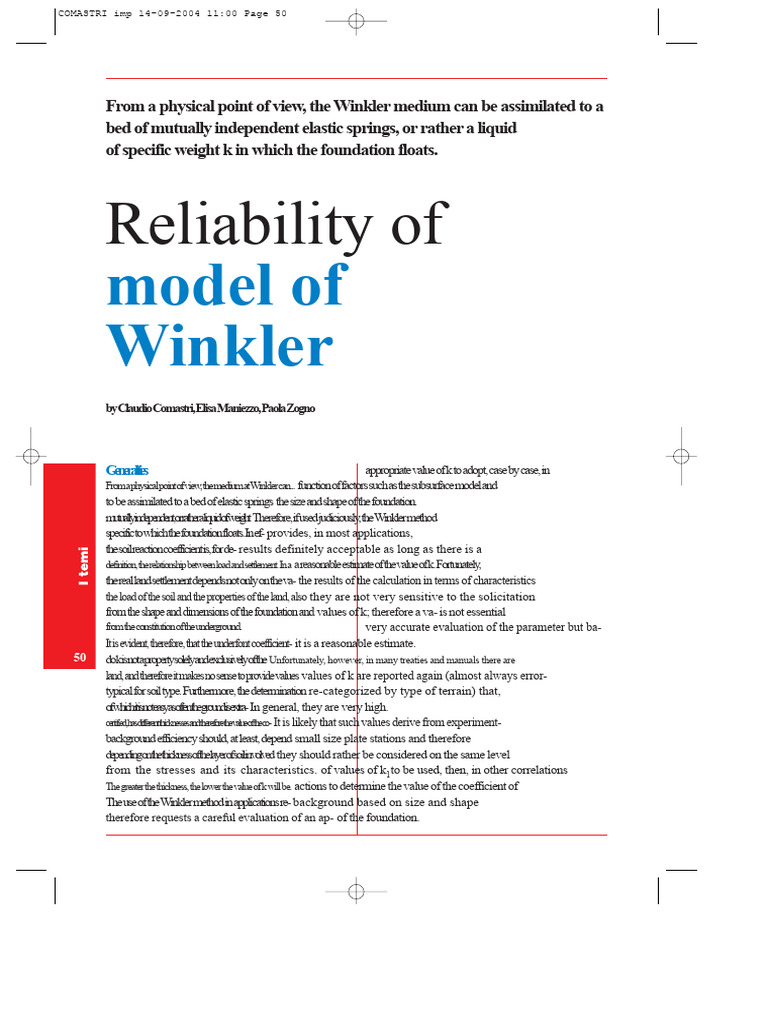Understanding the Winkler Model Coefficient | PDF | Pressure | Applied ...