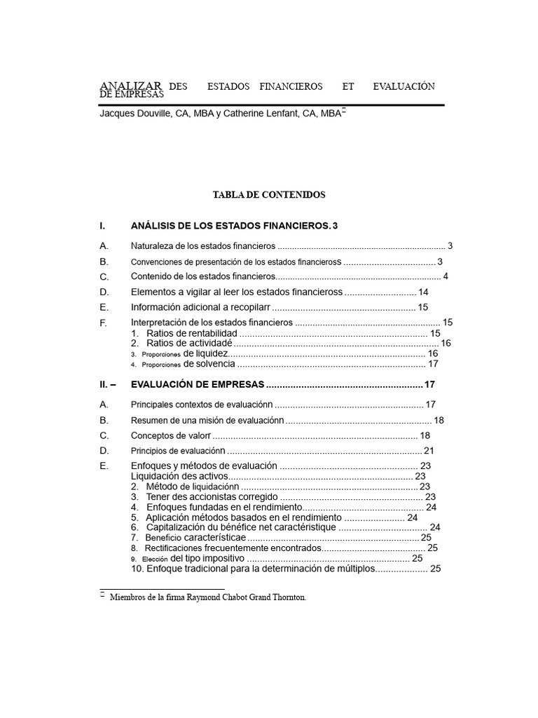 Análisis de Estados Financieros y Evaluación de Empresas | PDF | Estado ...