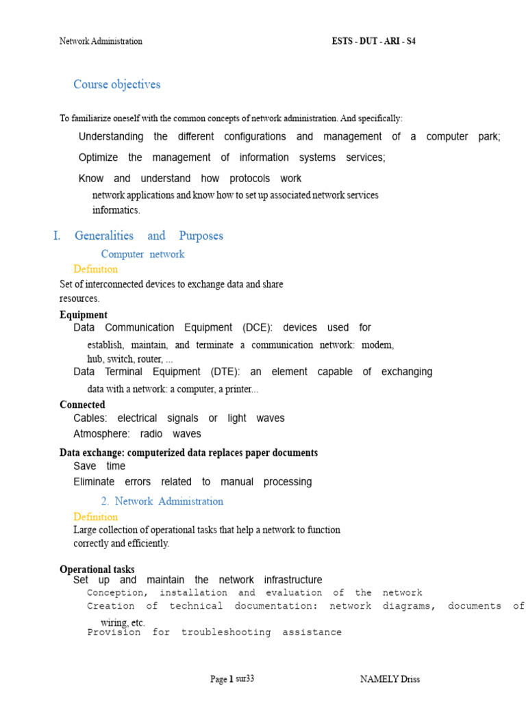 Network Administration Essentials Guide | PDF | Computer Network | File ...