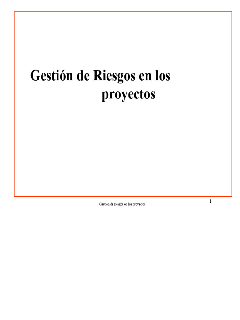 Gestión de Riesgos en Proyectos Efectiva | PDF | Riesgo | Tecnología de ...