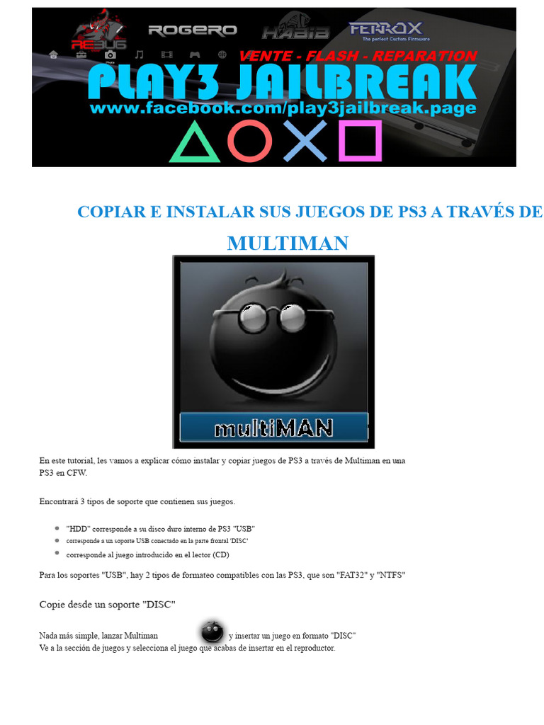 Copia e Instala Juegos PS3 con Multiman | PDF | Playstation 3 | Archivo ...