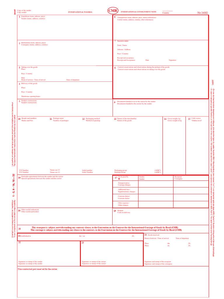 International Waybill and Consignment Note | PDF | Consignee