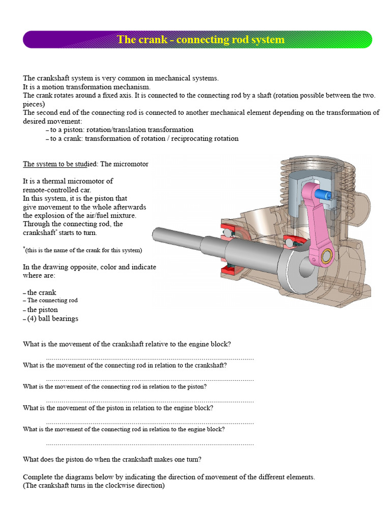 Crankshaft and Connecting Rod Mechanics | PDF | Machines | Engine ...