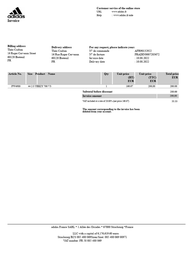 Scribd.vpdfs.com Invoice Yeezy 700 v3 Azael | PDF | Invoice | Business ...