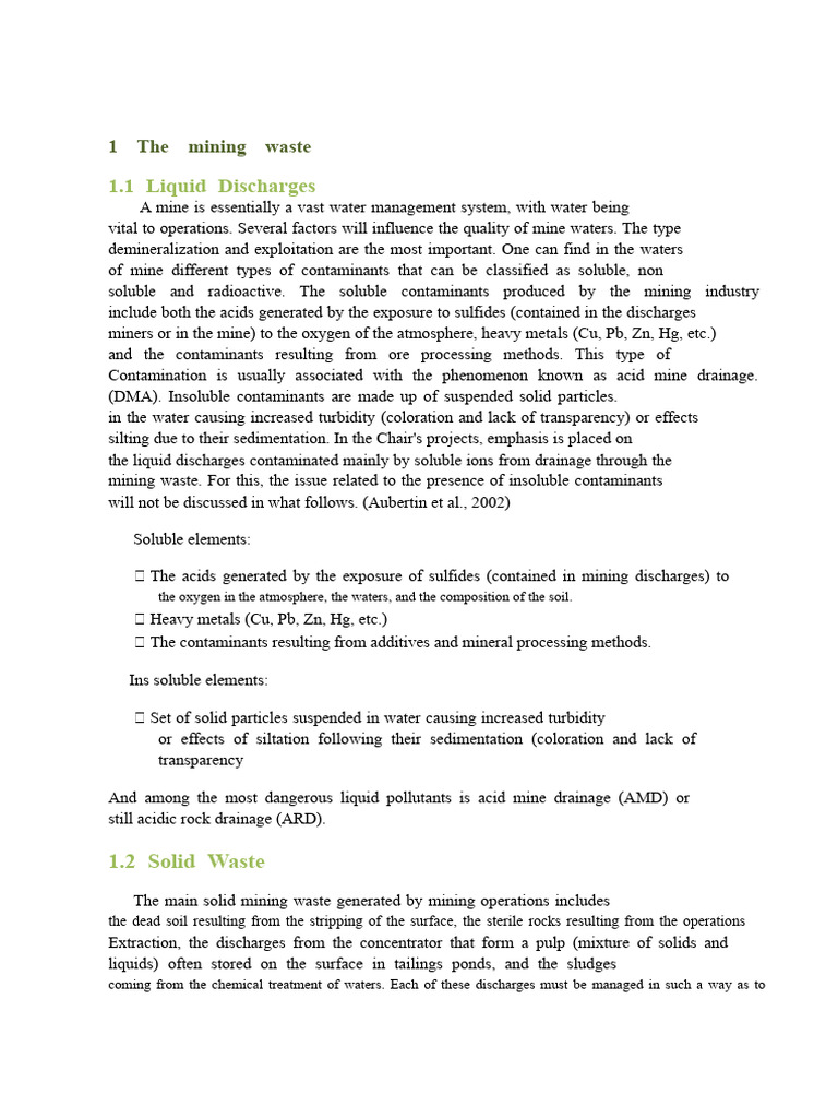 Mining Waste Management and EIA Process | PDF | Environmental Impact ...