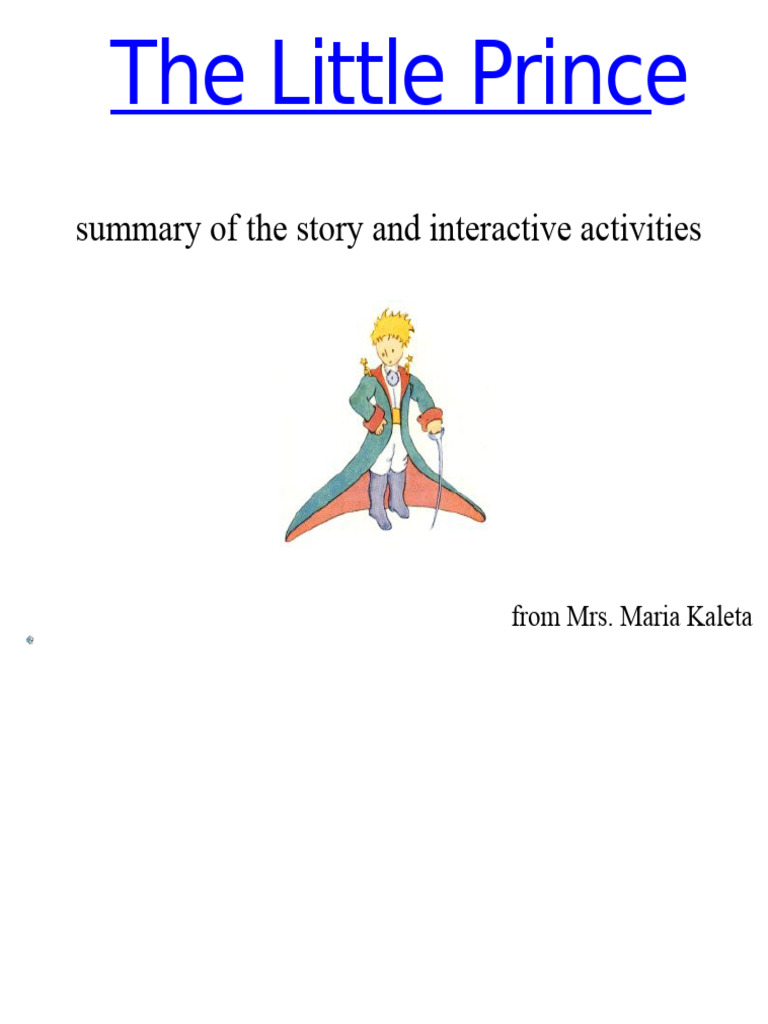 The Little Prince: Summary & Activities | PDF | The Little Prince