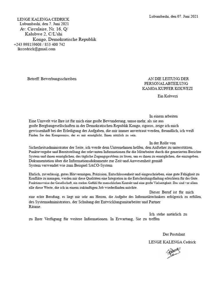 Bewerbungsschreiben 346 | PDF