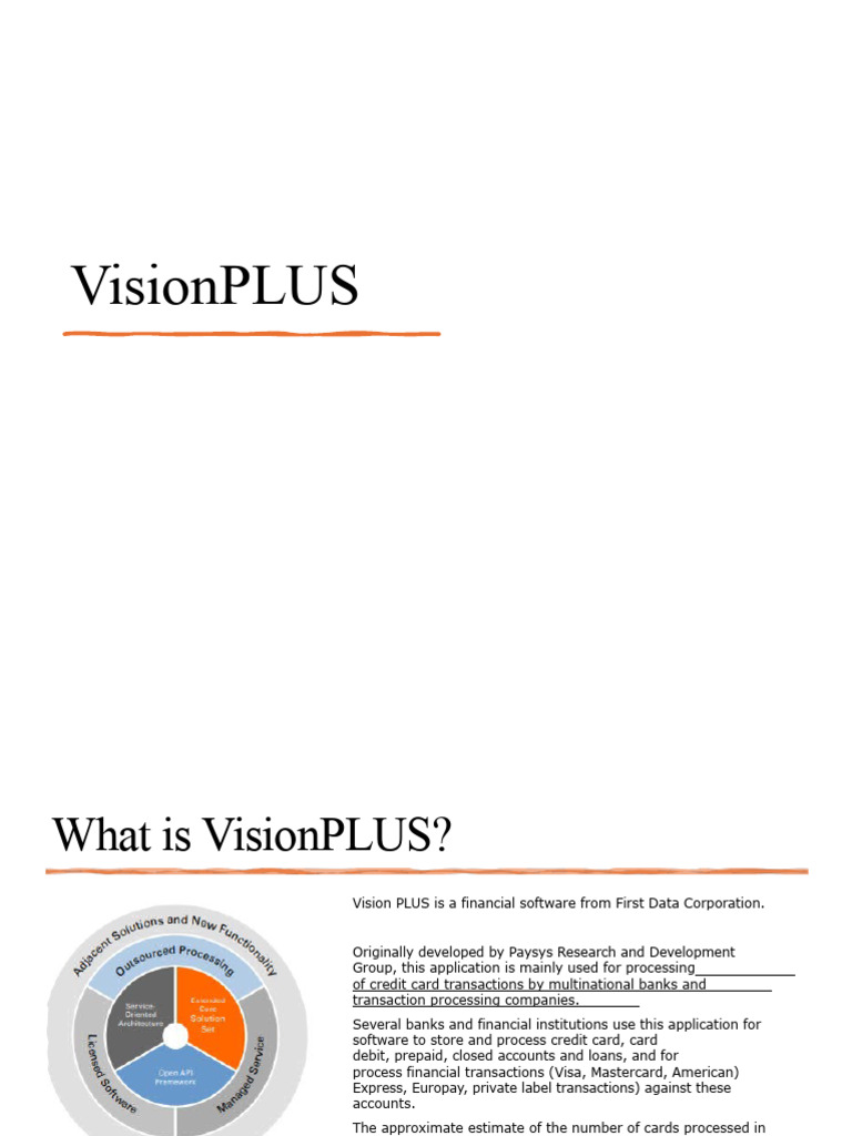 VisionPLUS: Comprehensive Financial Software | PDF | Visa Inc. | Master ...