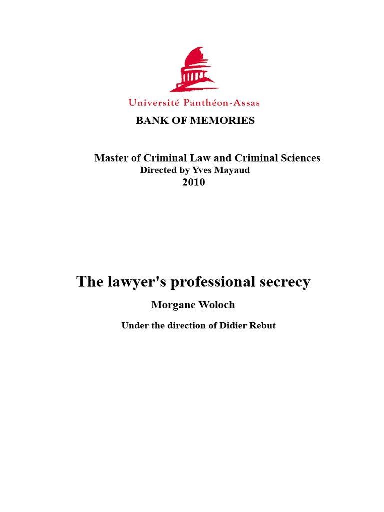 The Professional Secrecy of The Lawyer PDF | PDF | Confidentiality | Lawyer