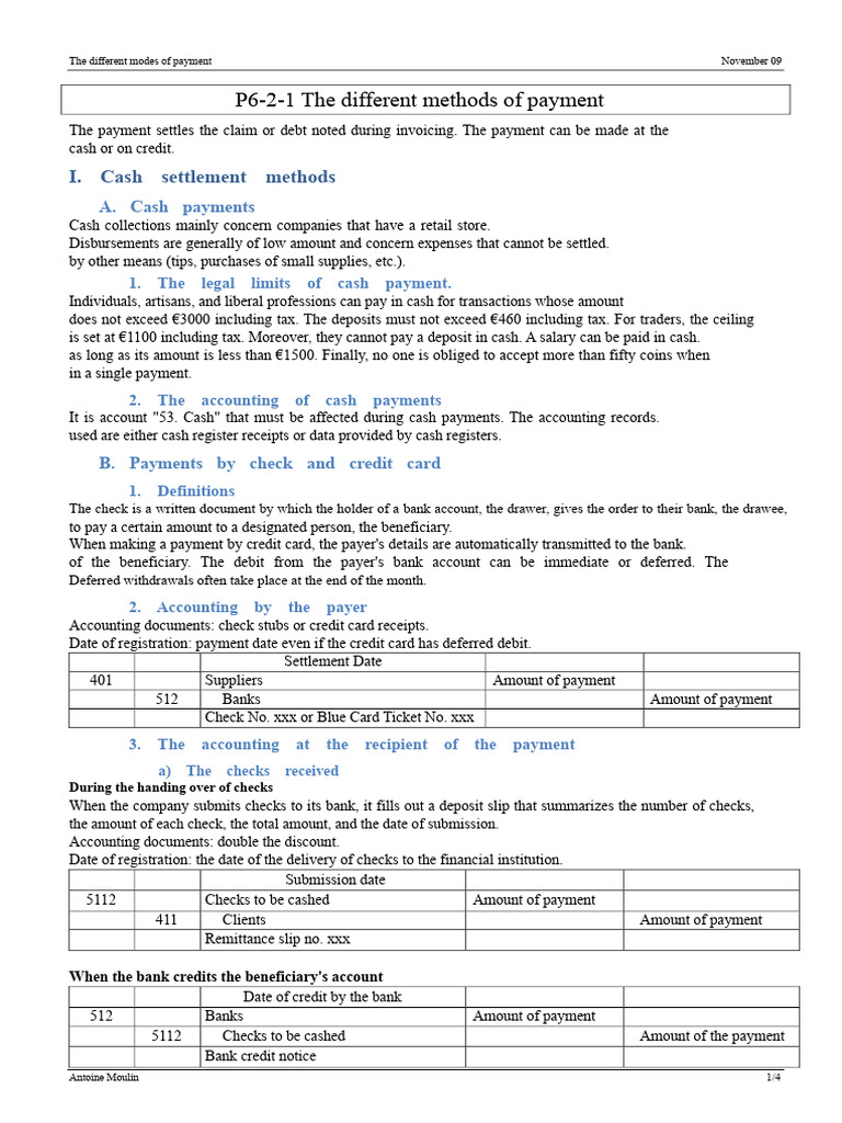 Payment Methods Explained: Cash, Check, Card | PDF | Payments | Cheque