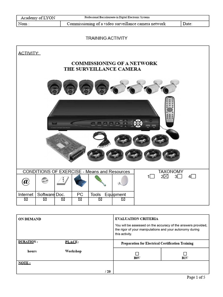 Commissioning of a Video Surveillance Camera Network | PDF ...