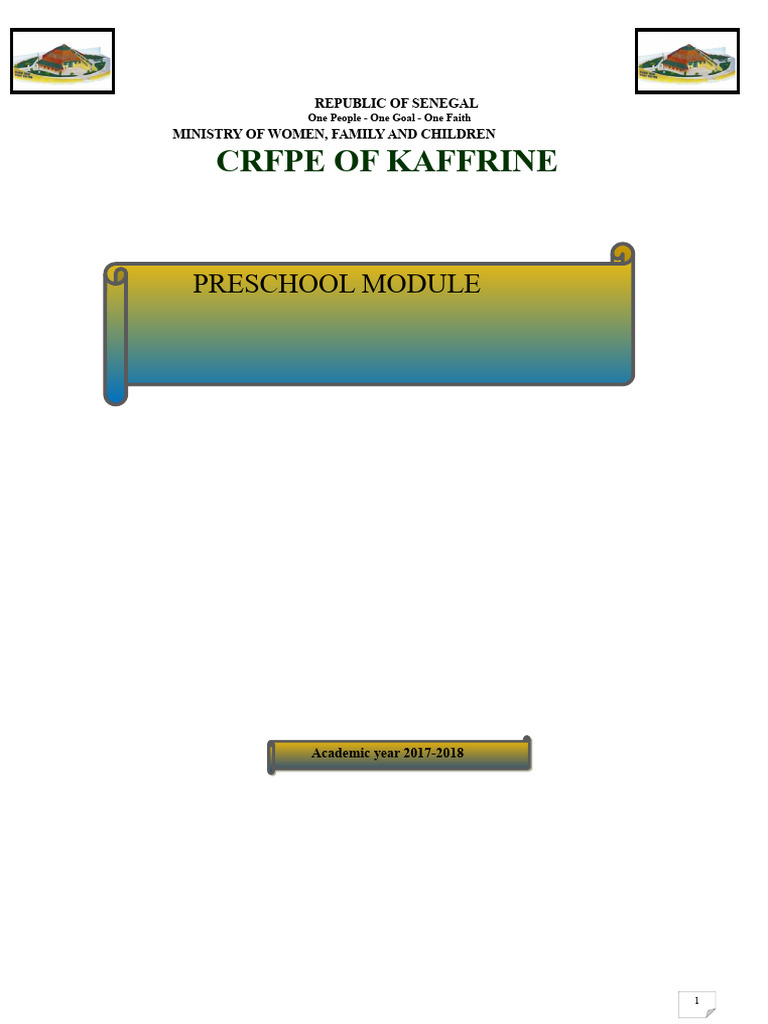 Senegal Preschool Education Module 2017-2018 | PDF | Perception | Preschool