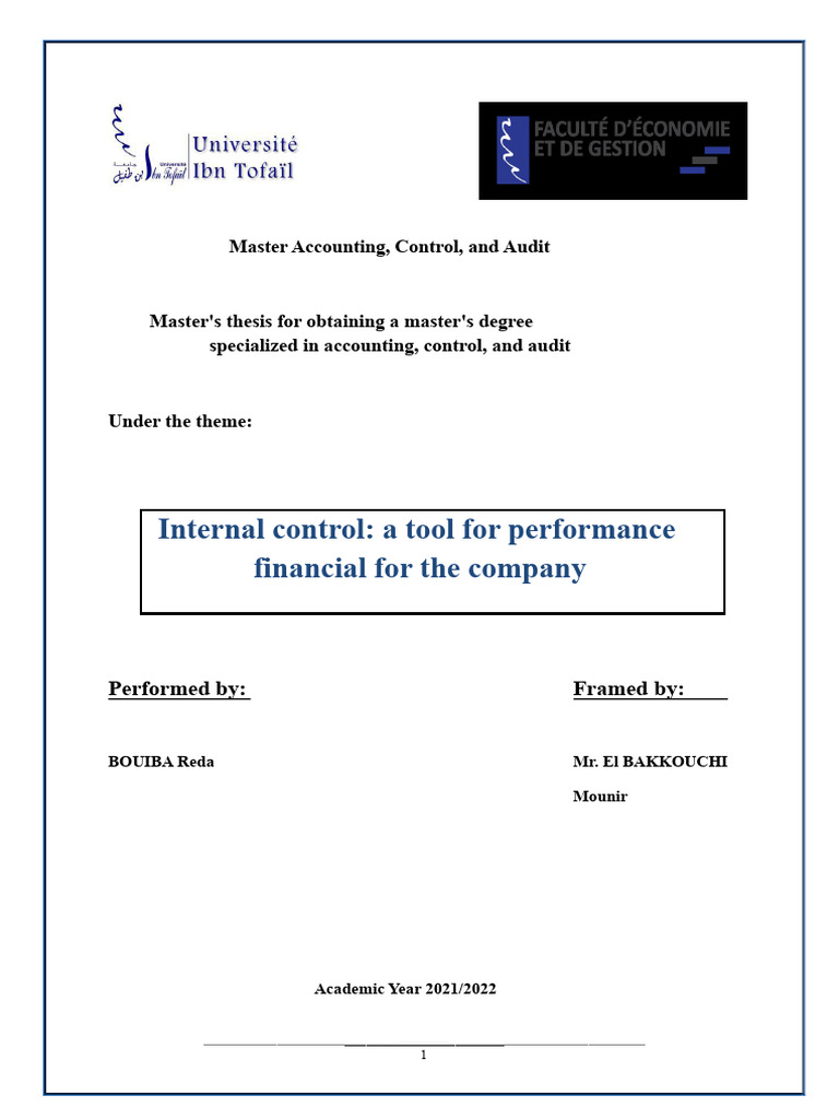Internal Control for Company Performance | PDF | Internal Control ...