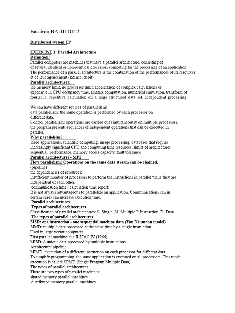 Overview of Parallel Architectures | PDF | Parallel Computing | Central ...