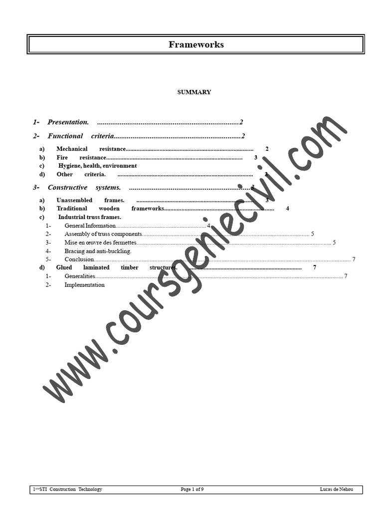 Frameworks | PDF | Truss | Beam (Structure)