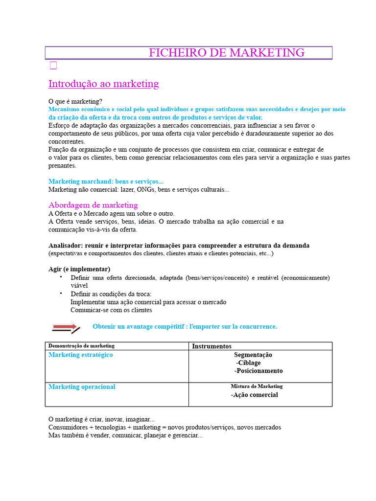 Introdução ao Marketing e Estratégias | PDF | Marketing | Mercado ...