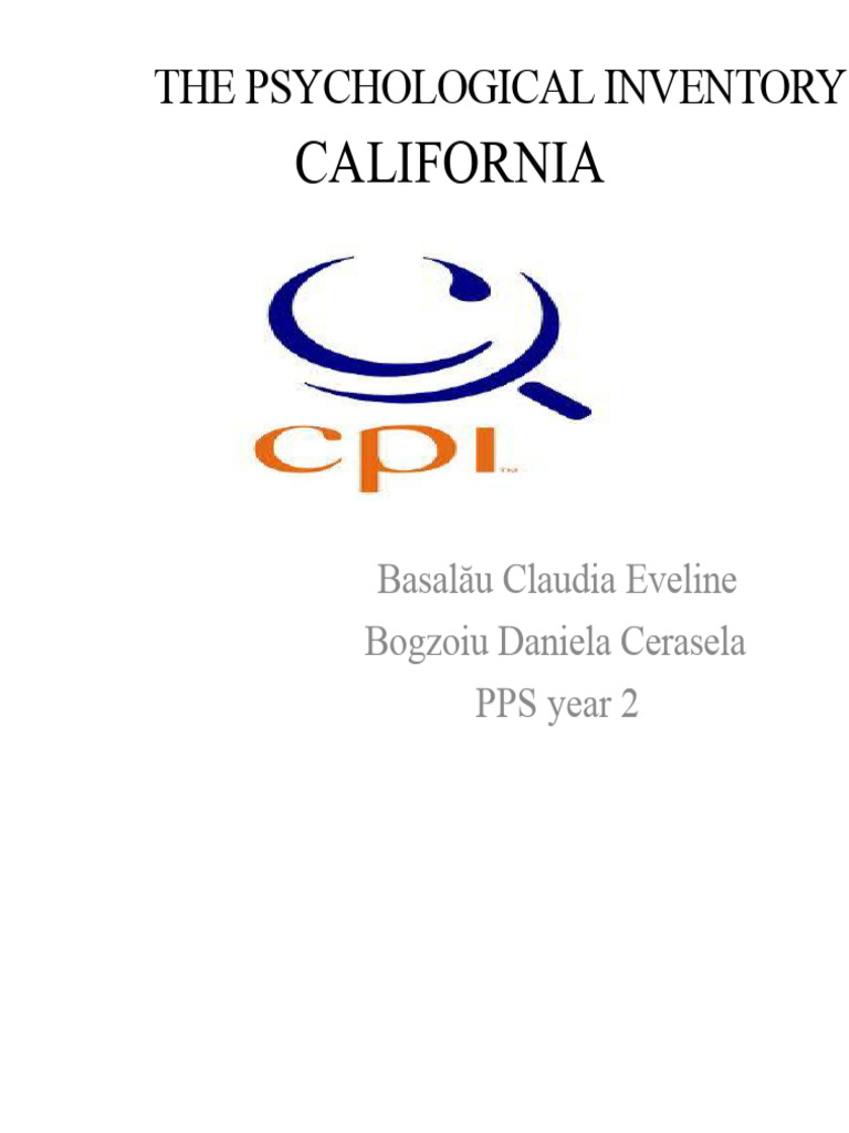 California Psychological Inventory Overview | PDF | Psychology ...