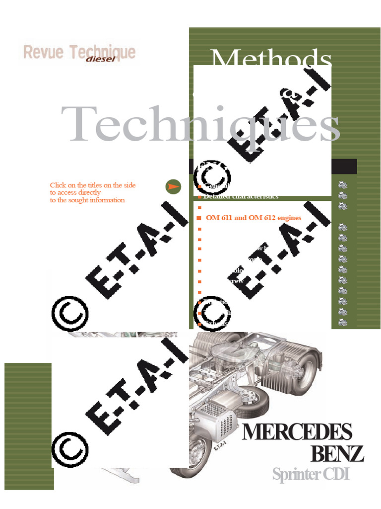 Mercedes Sprinter OM 611/612 Engine Guide | PDF | Fuel Injection | Pump