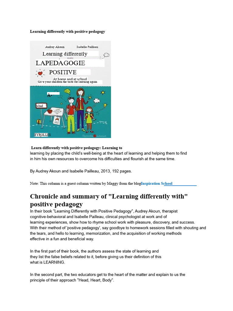Learning Differently With Positive Pedagogy | PDF | Pedagogy | Brain