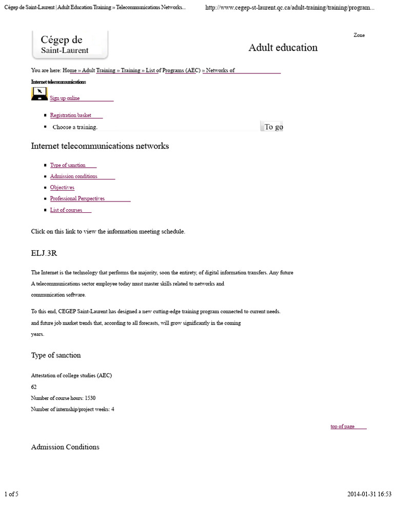 Telecommunications Networks Training Program | PDF | Computer Network ...
