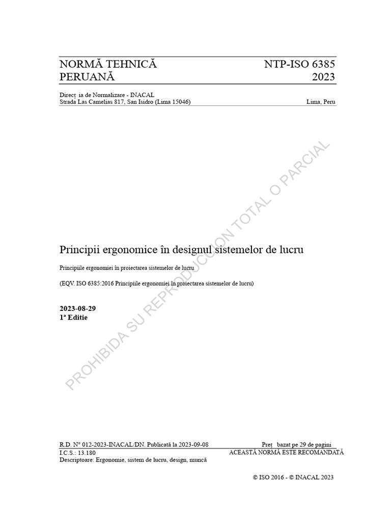 NTP-IsO 6385 - 2023 Principiile Ergonomice În Proiectarea Sistemelor de ...
