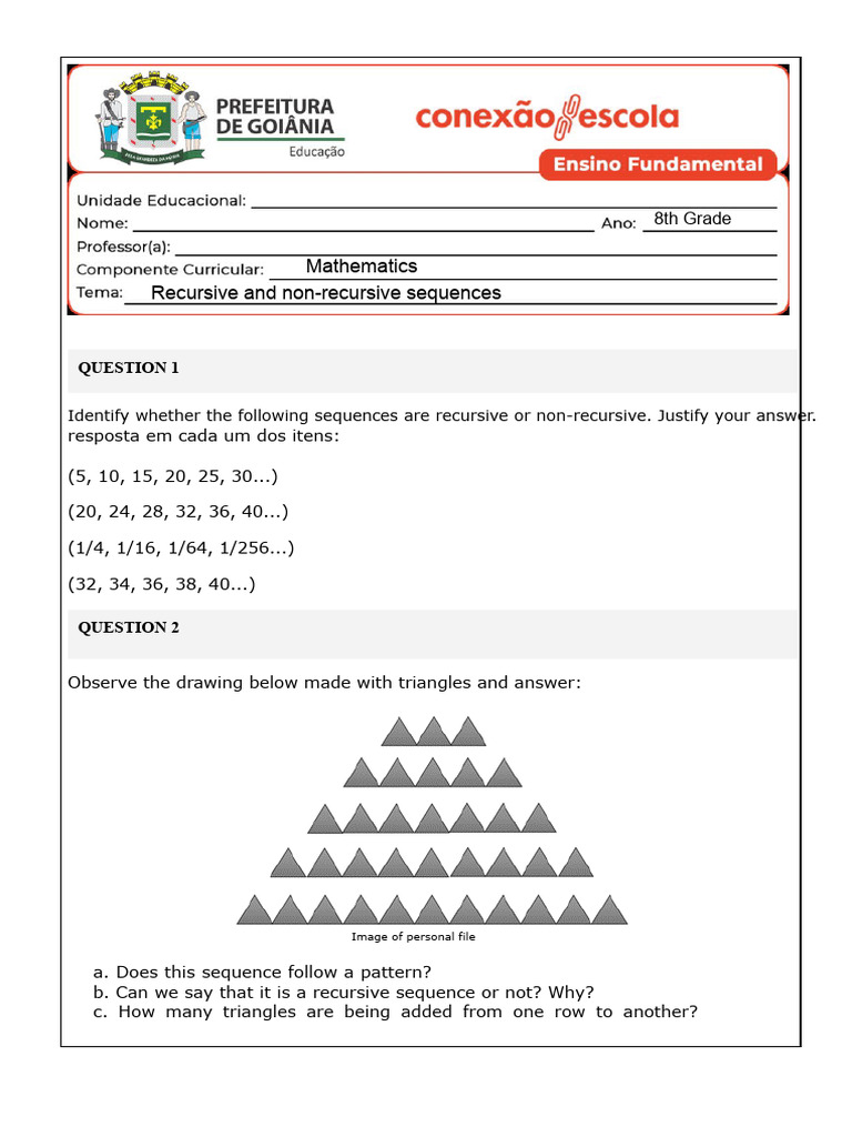Activity 4 - Recursive and Non-Recursive Sequences | PDF | Algorithms ...