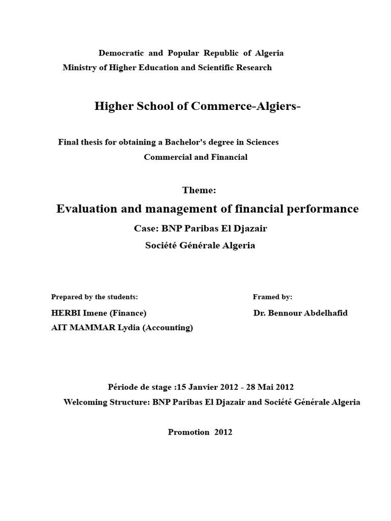 Financial Performance Report PDF | PDF | Profit (Economics) | Bnp Paribas