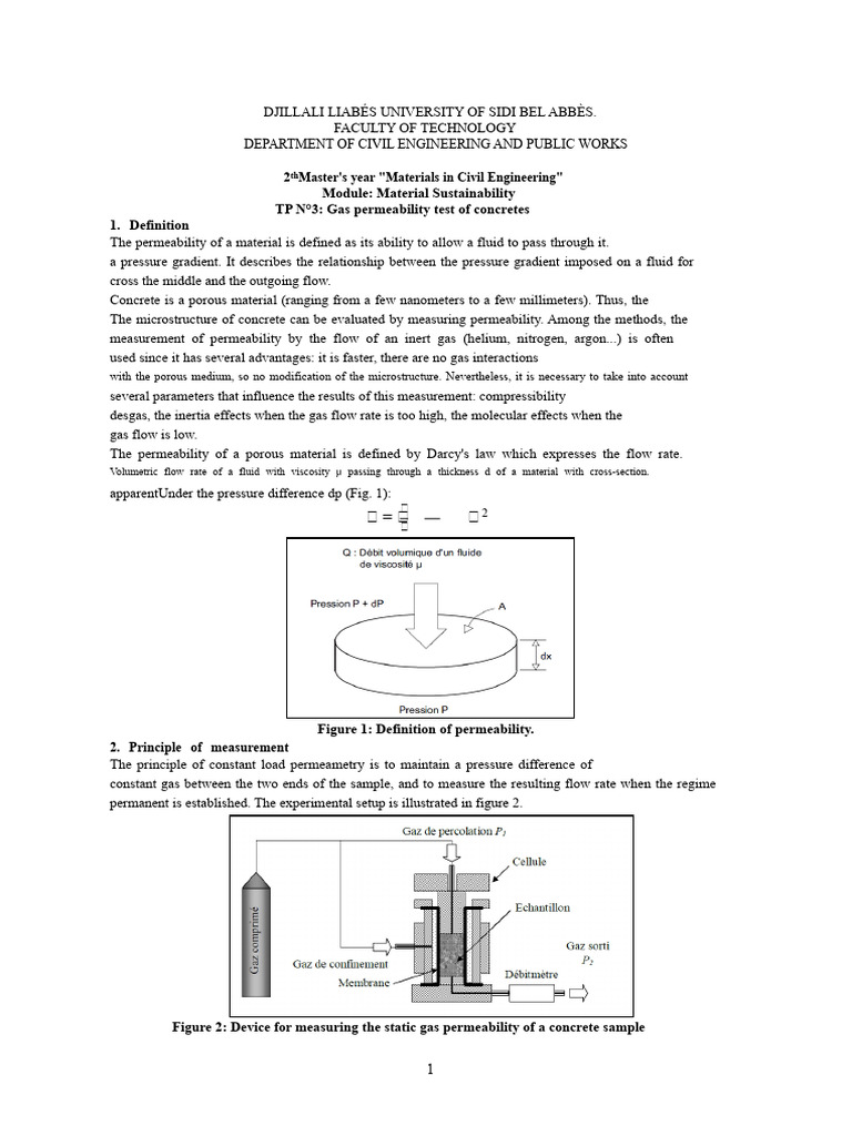 Gas Permeability Testing of Concrete | PDF | Gases | Pressure