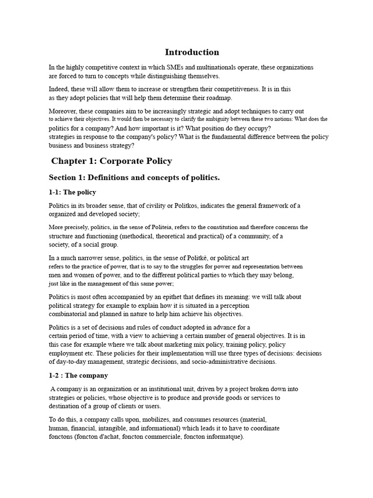Business Strategy and General Policy | PDF | Franchising | Policy