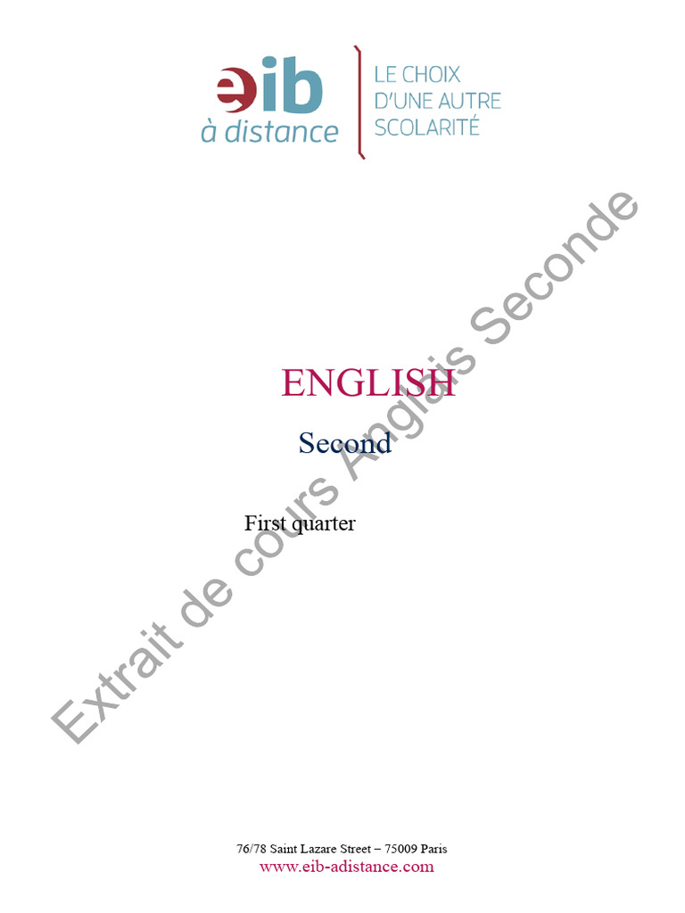 Second Grade English Course Overview | PDF | Verb | English Language