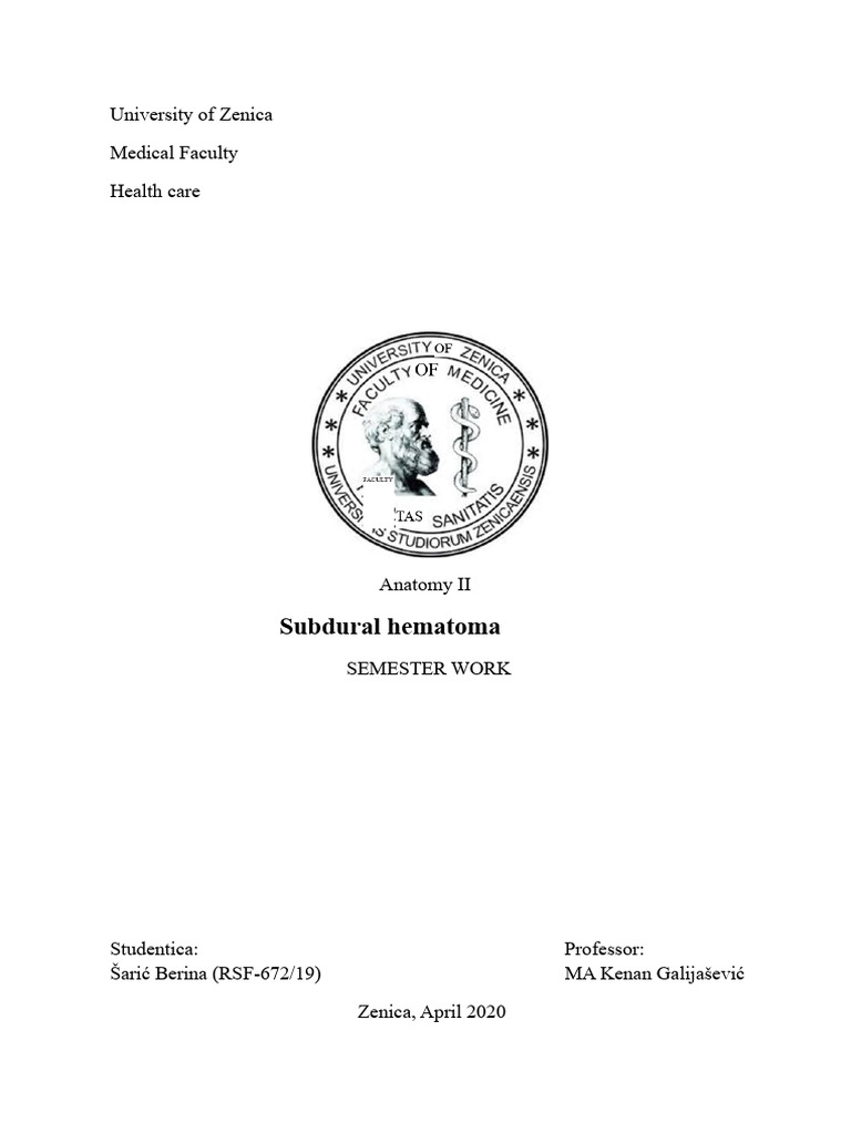 SUBDURAL HEMATOMA (1).docx | PDF | Human Diseases And Disorders ...