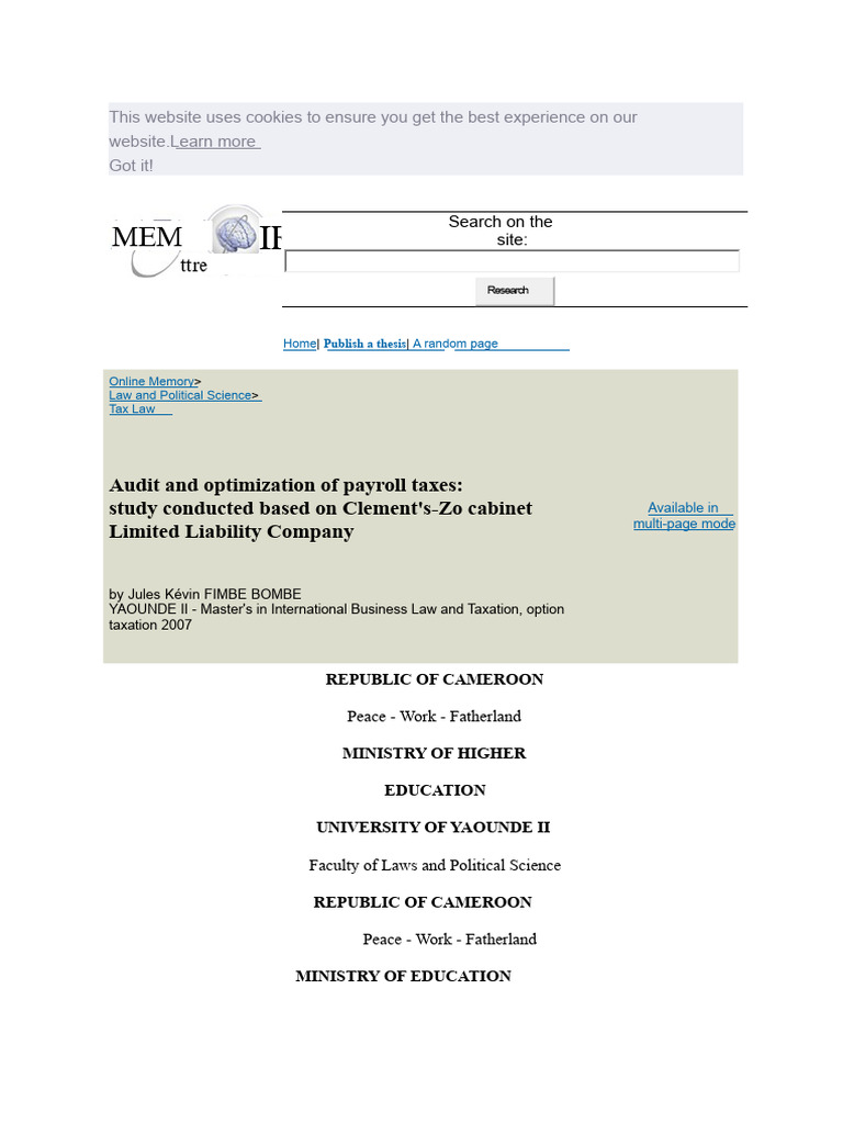Payroll Tax Audit and Optimization Study | PDF | Employee Benefits | Salary