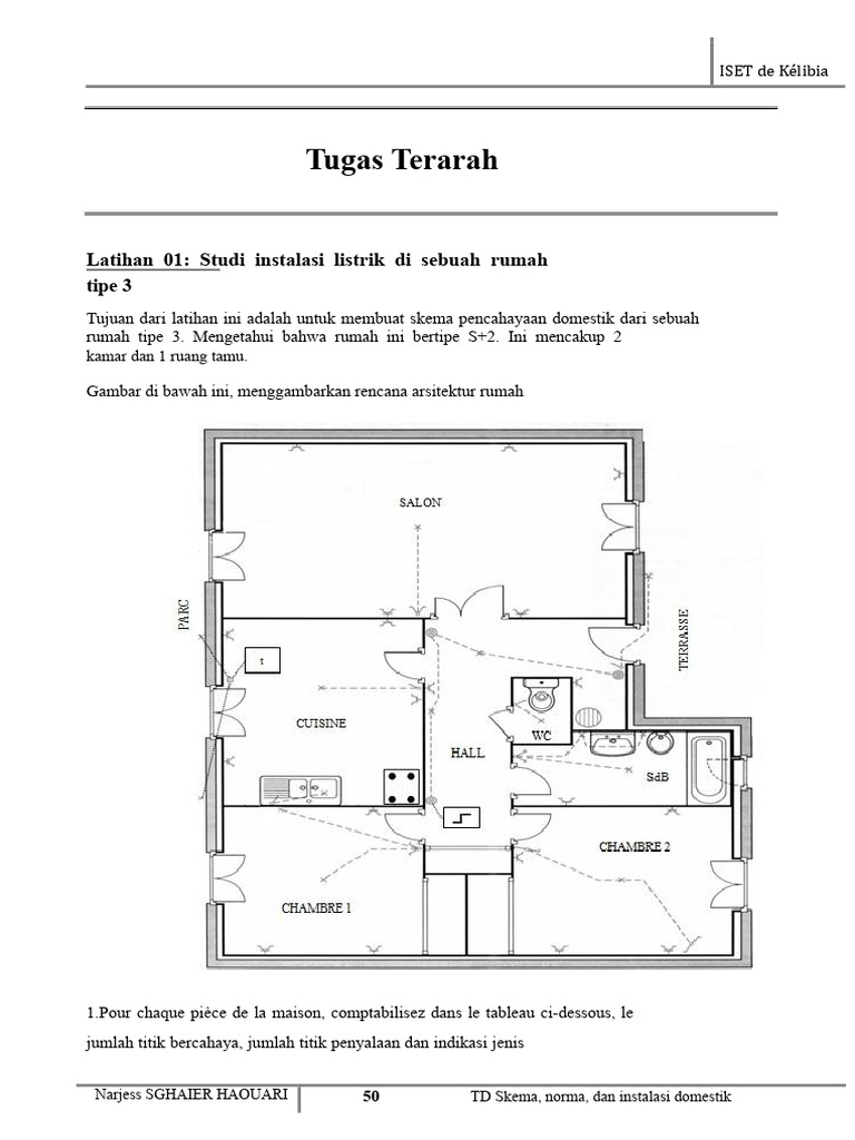 Skema Pencahayaan Rumah Tipe 3 | PDF