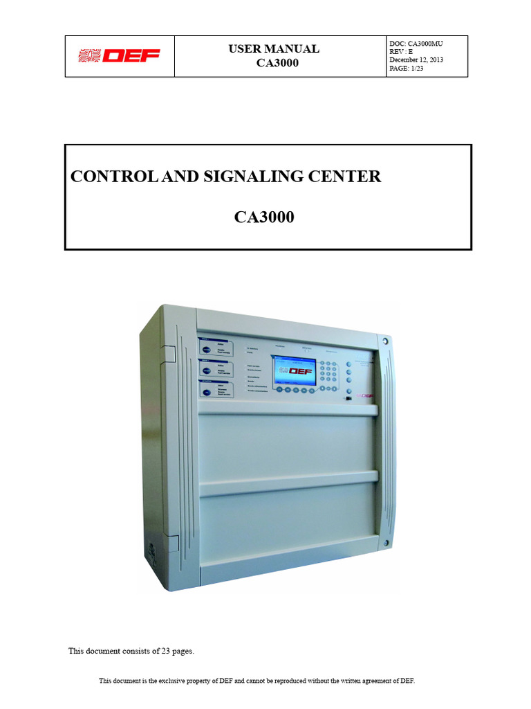 CA3000 Control Center User Manual | PDF | Sensor | Information