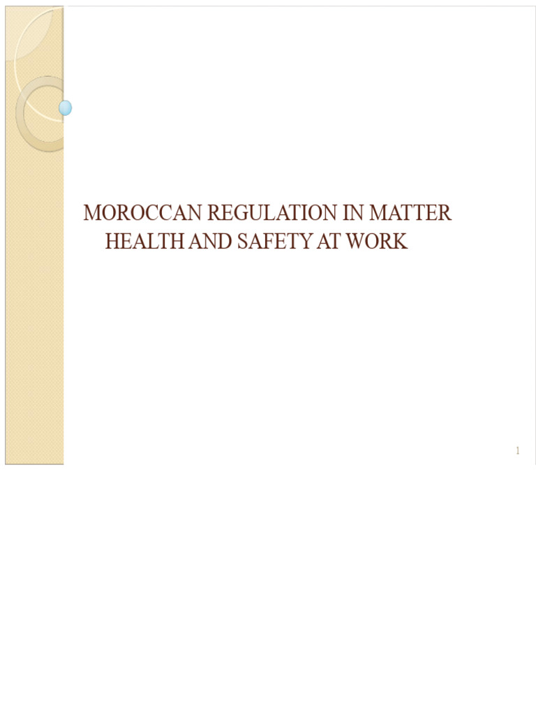 law no. 46-02/2003 morocco tobacco Moroccan Occupational Health Regulations | PDF | Occupational Safety And  Health