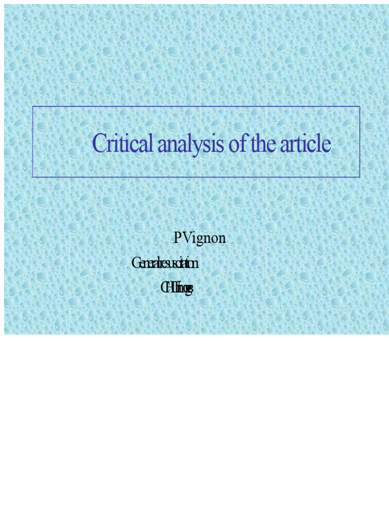 Critical Analysis of Resuscitation Research | PDF | Validity ...