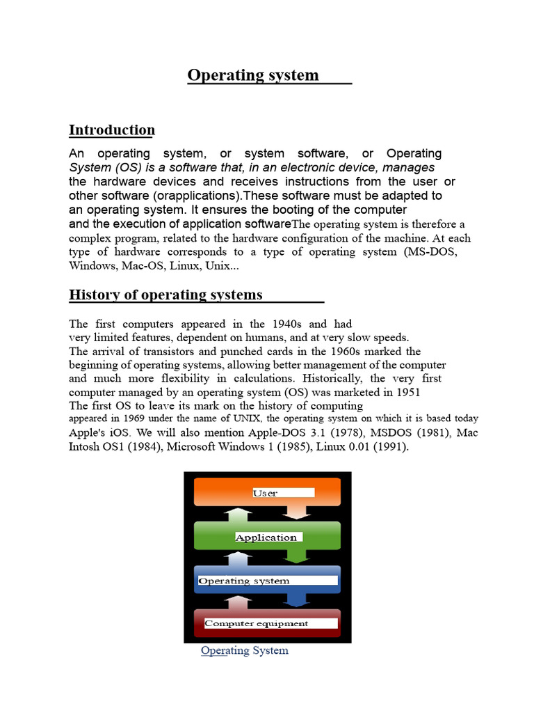 1 Introduction to Operating Systems | PDF | Operating System | Mac Os