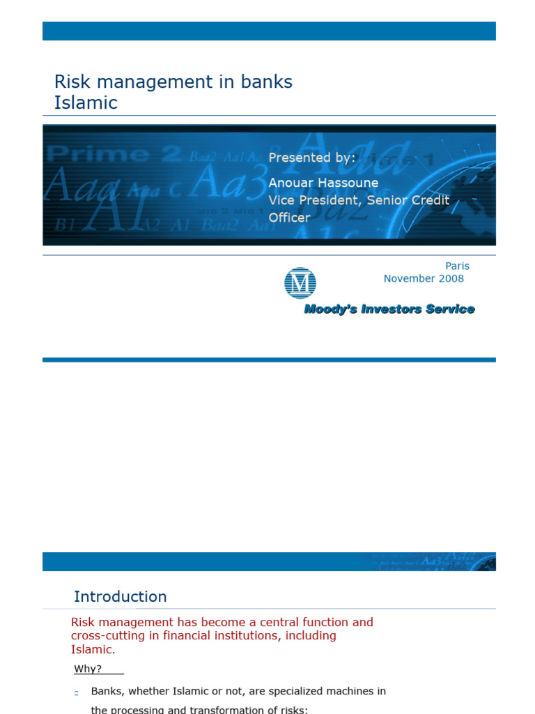 Risk Management in Islamic Banks Anouar Hassoune.pdf | PDF | Islamic ...