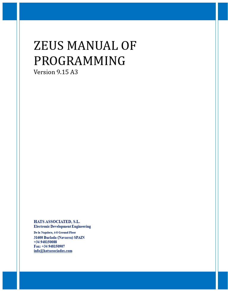 Zeus Programming Manual v9.15 A3 | PDF | Elevator | Menu (Computing)