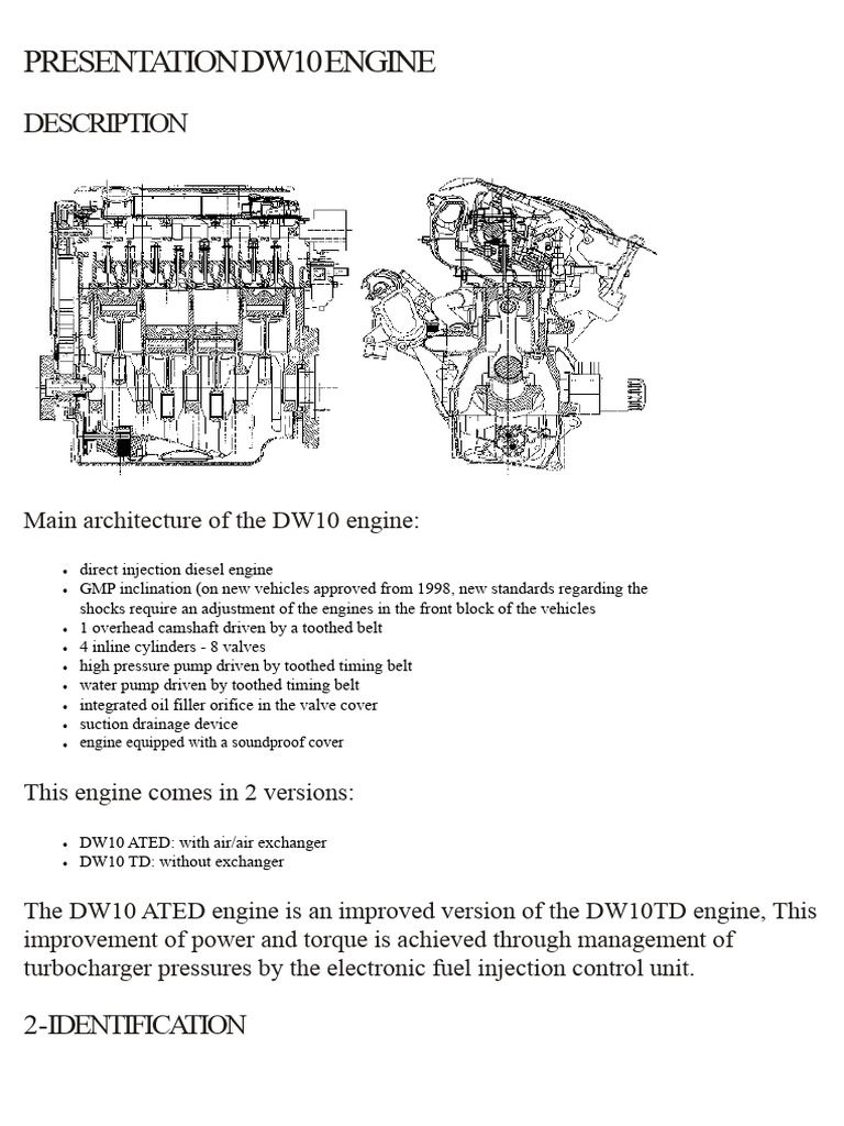Peugeot-EngineDw10(2.0LHdi).pdf | PDF | Diesel Engine | Piston
