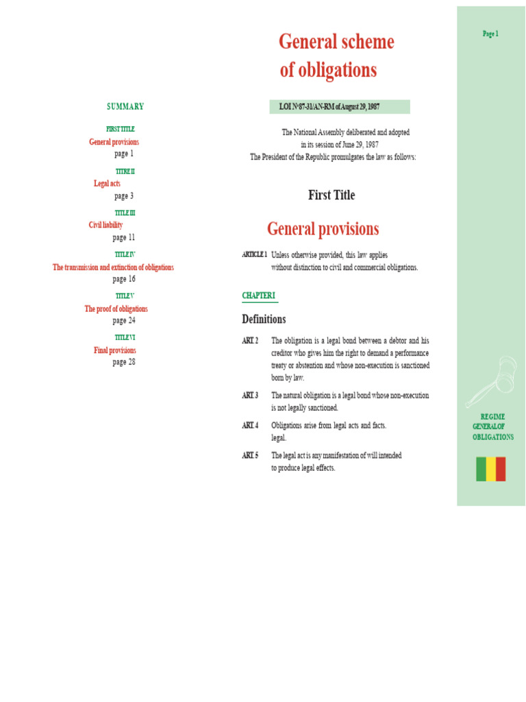 General Obligations Law Overview | PDF | Law Of Obligations | Annulment