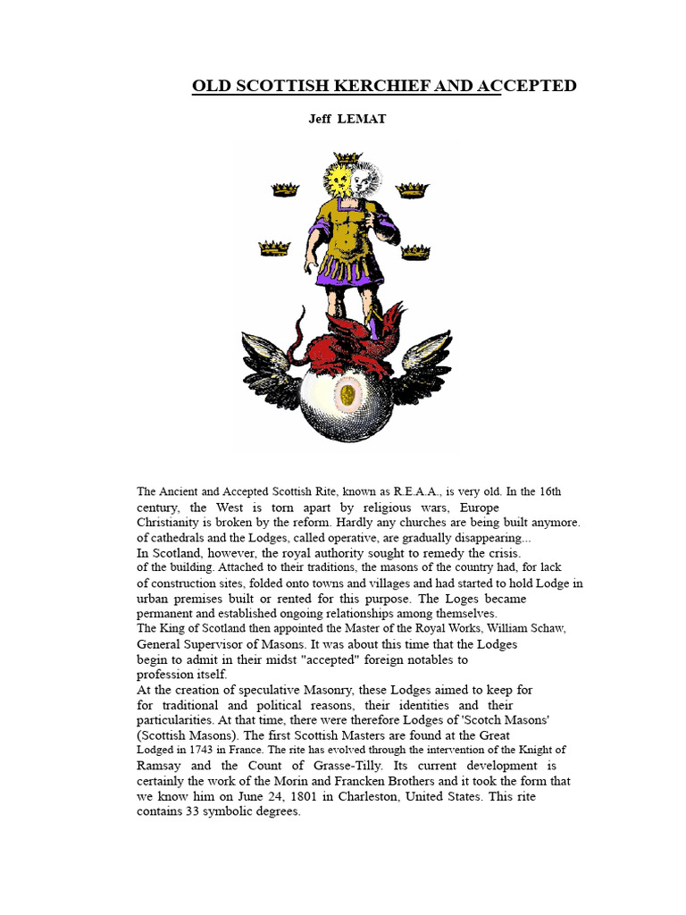 History of the Scottish Rite Freemasonry | PDF | Freemasonry | Masonic ...