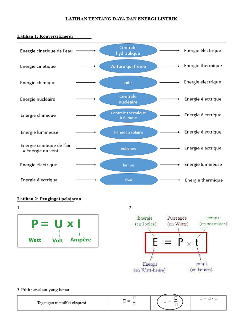 Latihan Daya dan Energi Listrik | PDF