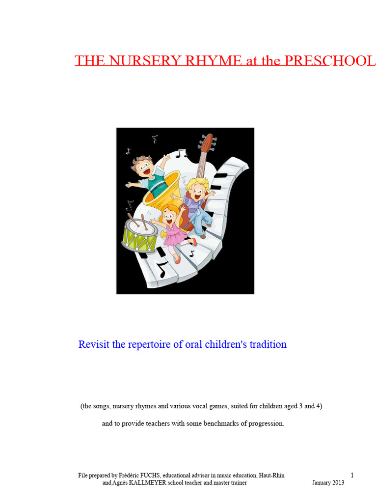 Nursery Rhymes for Preschool Learning | PDF | Preschool | Rhyme