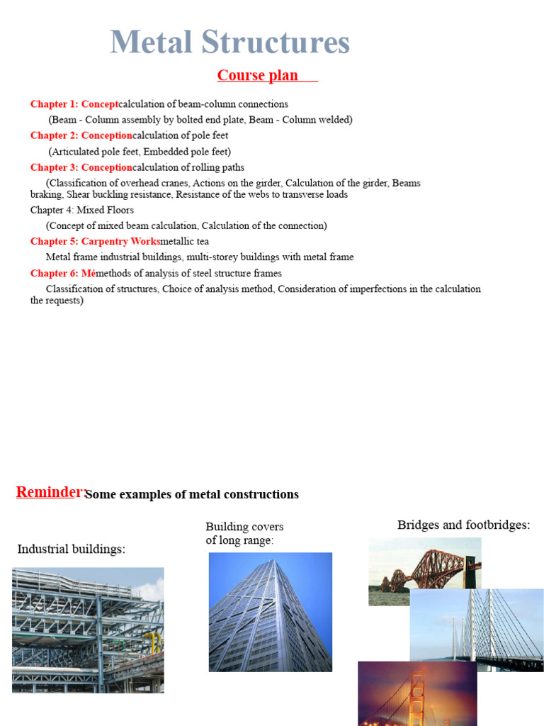 Metal Structures Course | PDF | Welding | Construction