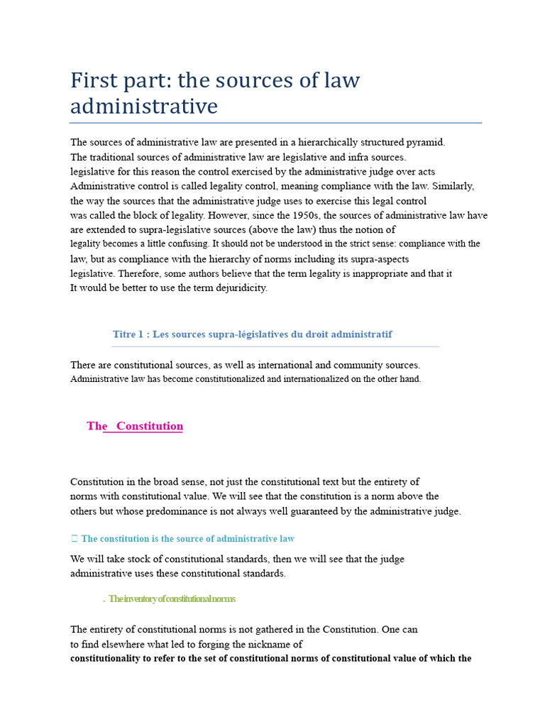 Sources of Administrative Law Explained | PDF | Ratification | Treaty