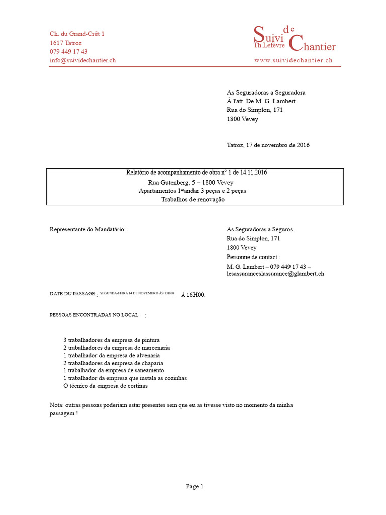 Relatório de Acompanhamento de Obra Vevey | PDF | Cozinha | Casa