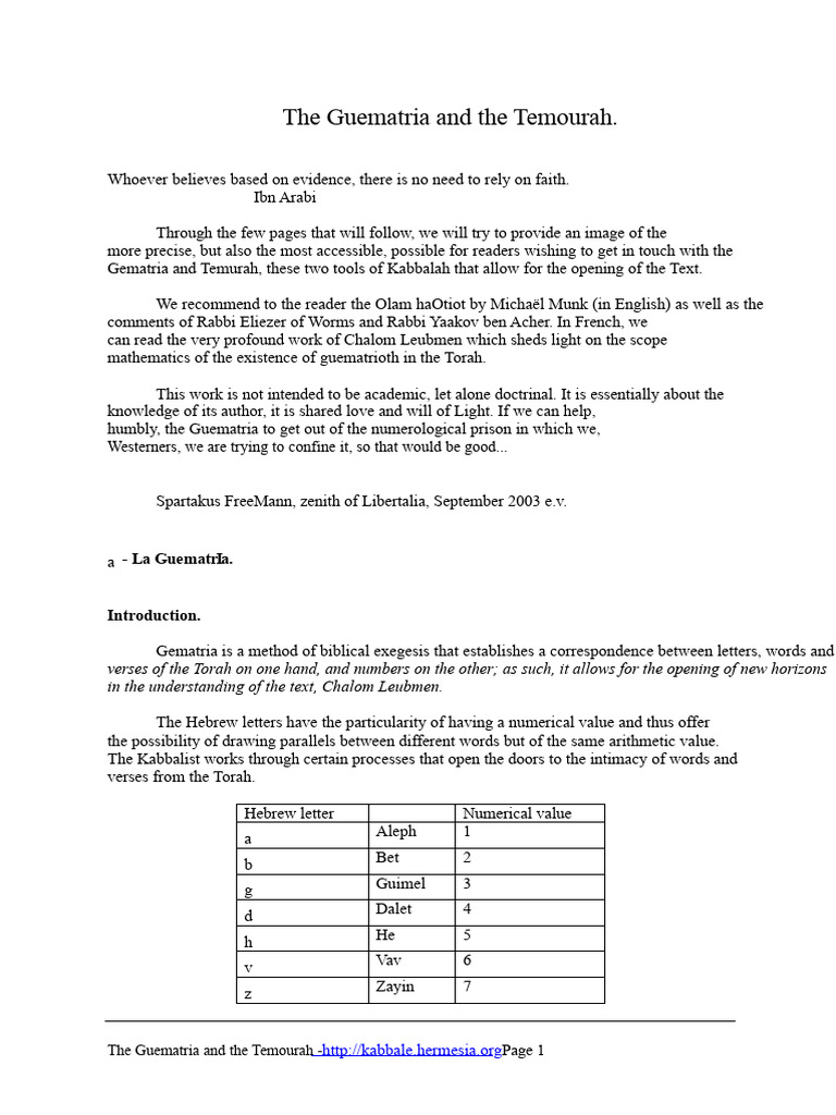 Understanding Gematria and Temurah | PDF | Languages Of Israel ...